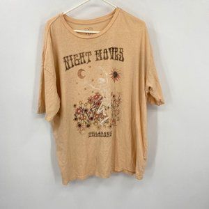 Billabong Night Moves Oversized Skeleton Tee Shirt Large